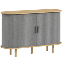HOMCOM 47.2" L Fluted Sideboard Buffet Cabinet - Grey-Oval silhouette and fluted tambour-style doors add softness and modern elegance to your home