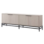 Hudson&Canal Campello TV Stand for TV's up to 78" - Alder White-The top has a weight capacity of 75lbs, inside storage area can hold 35 lbs on each shelf