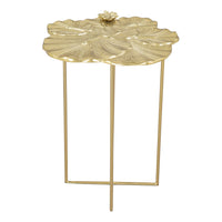 Zuo Lotus Side Table - Gold-Supports up to 35 lb