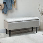 HOMCOM Storage Ottoman with Wooden Legs and 57L Capacity - Grey-Elegant style bench for decoration