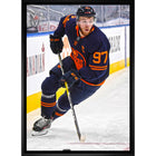 Connor Mcdavid Edmonton Oilers Skating with Puck - Framed Canvas - 22" x 31"-Premium canvas print with gallery-wrapped edges