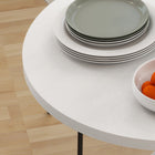 HOMCOM 29.5" Round Kitchen Table with Steel Leg for Small Spaces - White-Adjustable foot pads provide stability on an uneven surface and protection for your floor
