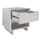Manhattan Comfort Granville 18.11" Modern 1-Drawer Nightstand - White-Featuring 25mm of Board Thickness Made of High Quality Solid Wood and Solid Wood Ribbed Drawer Front