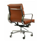 Plata Import - Alark chaise de bureau capitonnage en cuir PU cadre en métal à dossier bas, Brun-Inclinaison synchronisee