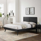 Modway Marlee Wood Full Platform Bed with Splayed Legs - Black-Wood, MDF, and Veneer Construction