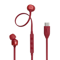 JBL Tune 310C USB Wired Hi-Res In-Ear Headphones - Red-JBL Pure Bass sound, Hi-Res certified