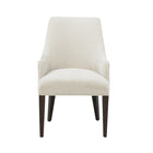 Manhattan Comfort - Fauteuil de salle à manger moderne Beever 24 po en chenille crème avec accoudoirs-Fauteuil de salle à manger moderne avec dossier parfait pour une utilisation dans la salle à manger