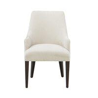 Manhattan Comfort - Fauteuil de salle à manger moderne Beever 24 po en chenille crème avec accoudoirs-Fauteuil de salle à manger moderne avec dossier parfait pour une utilisation dans la salle à manger