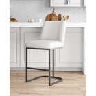 Manhattan Comfort - Serena tabouret de comptoir moderne de 17,71 po en similicuir rembourré - blanc-Cadre en métal avec finition noire mate
