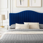 Modway Juniper Channel Tufted Performance Velvet Queen Platform Bed - Navy-Wood Slat Support System