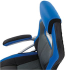 OSP Designs Race Chair - Charcoal Grey with Blue Trim-360 degree Swivel