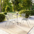 Flash Furniture Commercial Aluminum Indoor-Outdoor Restaurant Stack Chair with Triple Slat Back-Stack Quantity: 17