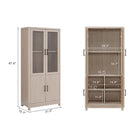 Manhattan Comfort Jodie 31" Mid-Century Modern Bookcase - Whitewashed Oak - Set of 2-Features 6 Adjustable Shelves