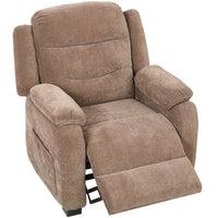 HOMCOM Power Massage Recliner with Quiet Motor - Brown-One touch power recliner with footrest reaches 150° smoothly with quiet brushless motor