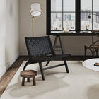 Manhattan Comfort Maintenon 25.79" Industry Chic Faux Leather Upholstered Accent Chair - Black - 2 Pack-Legs Made of Solid American Ashwood for Fashion and Durability