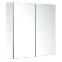 HOMCOM Medicine Cabinet with Mirror, Doors and Shelf - White-Wall-mounted design saves your floor space  