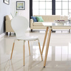 Modway Path Dining Wood Side Chair - White-Plastic Non-Marking Foot Caps