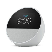 Amazon Echo Spot Smart Alarm Clock (2024) - Glacier White-MEET THE NEW ECHO SPOT - A sleek smart alarm clock with Alexa and big vibrant sound. Ready to help you wake up, wind down, and so much more.