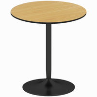 HOMCOM - Table à manger ronde 27,6 po en placage de bois - bois naturel-Surface en placage de bois massif pour un aspect chaleureux et naturel du grain du bois 