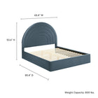 Modway Solana Arched Performance Velvet Queen Platform Bed - Cadet Blue-8