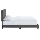 Modway Celine Channel Tufted Performance Velvet Twin Platform Bed - Grey-Performance Velvet Upholstery