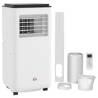 HOMCOM 10,000 BTU Portable Air Conditioner with Timer - White-Three functions: Cool, dehumidify, fan. Two modes: auto (automatically setting it to cool or ventilate mode according to temperate), and sleep (gently increasing the temperature every hour) 