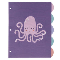 Pep Rally Letter Size Poly 5-Tab Divider - Olivia the Octopus-5 Tab Dividers
