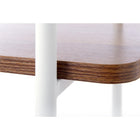 Can-Bramar - Bibliothèque Modernatta à 5 tablettes, sur pied, cadre blanc mat avec plateau de table en mélamine noyer clair-Dimensions: 71.5"H x 31.5"W x 13.5"D (181.8H x 80W x 34.3D cm)