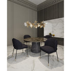 Manhattan Comfort - Lot de 2 chaises de salle à manger modernes Flor 22,83 po en tissu sergé noir-Revêtu d’un magnifique tissu à armure sergée avec un rembourrage en mousse haute densité