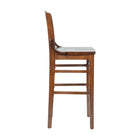 Flash Furniture HERCULES Series School House Back Walnut Wood Restaurant Barstool-Mortise and Tenon Style Construction with metal wood screw reinforcements