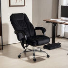 Vinsetto Massage Reclining Office Chair with Adjustable Height and Footrest - Black-Use massage with a wired remote control, and with the side pocket to store