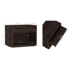 Manhattan Comfort Evelyn 32" Modern 1-Drawer Nightstand 2-Piece Set - Brown-Smooth Rounded Edges Add a Modern Charm and Enhance Safety