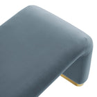 Modway Koda Performance Velvet Waterfall Long Bench - Brass/Cadet Blue-8
