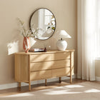 Modway Cadence 6-Drawer Curved Dresser - Oak-6 Storage Drawers