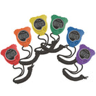 Champion Sports Stop Watch - Assorted Colours - 6 Pack -Colour: Blue/red/yellow/purple/orange/green