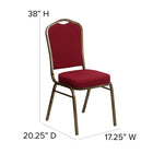 Flash Furniture HERCULES Series Crown Back Stacking Banquet Chair with Gold Vein Frame - Burgundy-2.5'' Thick Seat Cushion