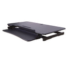 Rocelco 46" Electric Desk Riser with AC Outlet USB Charger and Large Keyboard Tracy- Black-Enhanced Vertical Range achieves heights ranging from 4.7"- 21.7".