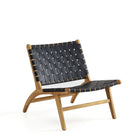 Manhattan Comfort Maintenon 25.79" Industry Chic Faux Leather Upholstered Accent Chair - Black and Nature-Modern - Industry Chic Faux Leather Accent Chair Perfect for Living Room Use