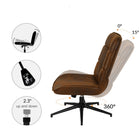 Homy Casa Relax Ergonomic Office Chair with Suede Fabric - Brown-Adjustable height for personalized ergonomic alignment