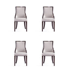 Manhattan Comfort - Lot de 4 chaises de salle à manger traditionnelles Grand 18,5 po en similicuir gris clair-Chaise de salle à manger traditionnelle pour usage en salle à manger lot de 4