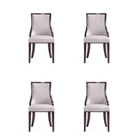 Manhattan Comfort - Lot de 4 chaises de salle à manger traditionnelles Grand 18,5 po en similicuir gris clair-Chaise de salle à manger traditionnelle pour usage en salle à manger lot de 4