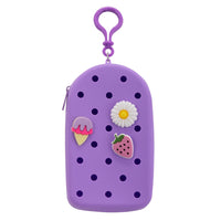 Gry Mattr - Étui À Lunettes En Silicone Pour Enfants Avec Breloques - Pourpre-Fermeture éclair violette