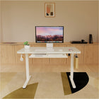 ShoppingAll - Bureau debout électrique réglable en hauteur avec tiroir en verre - Blanc-7