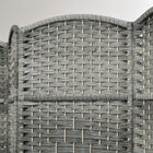 HOMCOM 6 Panel Hand-Woven Freestanding Room Divider for Home Office Bedroom - Mixed Grey-Materials: Polypropylene, Pine Wood 
