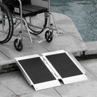 HOMCOM 2' Portable Wheelchair Aluminum Threshold Ramp - Black-Black non-slip PVC carpet increases the friction for the extra security 