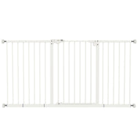 PawHut - Barrière pour animaux de compagnie de 74 à 147 cm de large avec porte, barrière pour chien d'intérieur pour escaliers-Faites glisser et soulevez la poignée pour passer