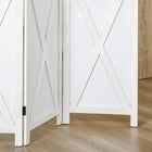 HOMCOM 3 Panel Freestanding Room Divider for Bedroom Office - White-Material: Paulownia Wood
