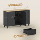 HOMCOM - Buffet moderne 47,2 po L avec portes à fermeture en douceur - noir-Une étagère réglable à 3 niveaux à l'intérieur convient aux objets hauts comme les blenders ou les grandes bouteilles 