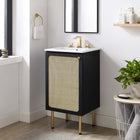 Modway Chaucer 18" Bathroom Vanity Cabinet - Black-Metal Cabinet Knob