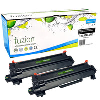 fuzion Brother TN830XL Compatible Toner - Twin Pack - High Yield-Black